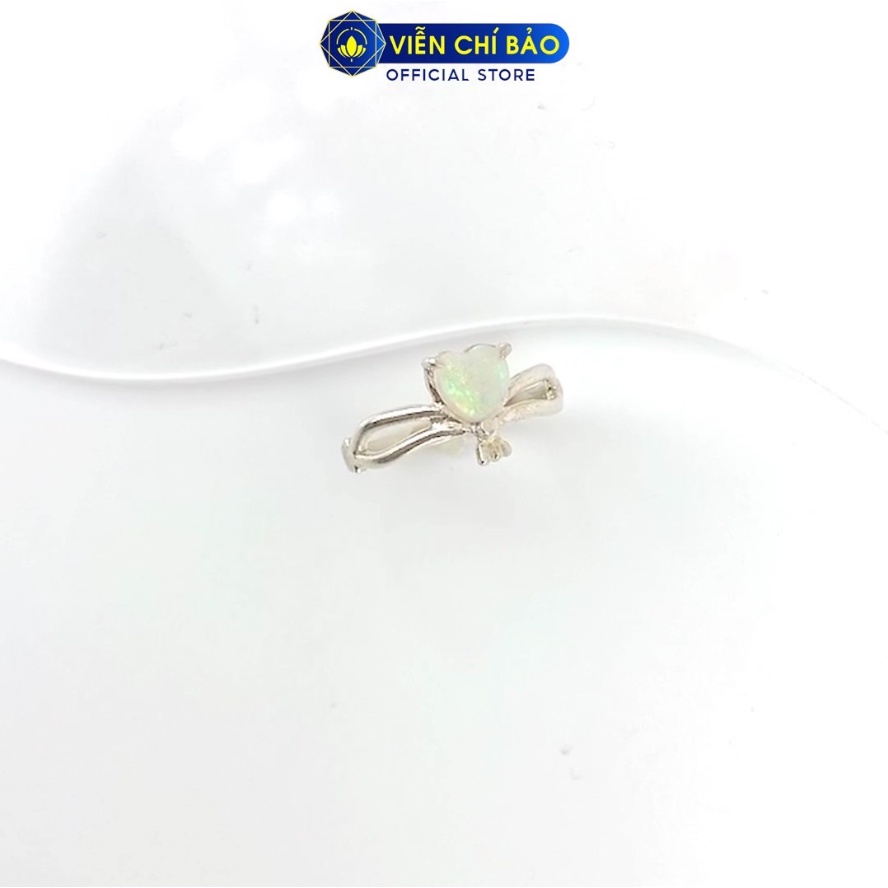 Nhẫn bạc nữ đá mặt trăng trái tim chất liệu bạc 925 thời trang phụ kiện trang sức nữ Viễn Chí Bảo N600068