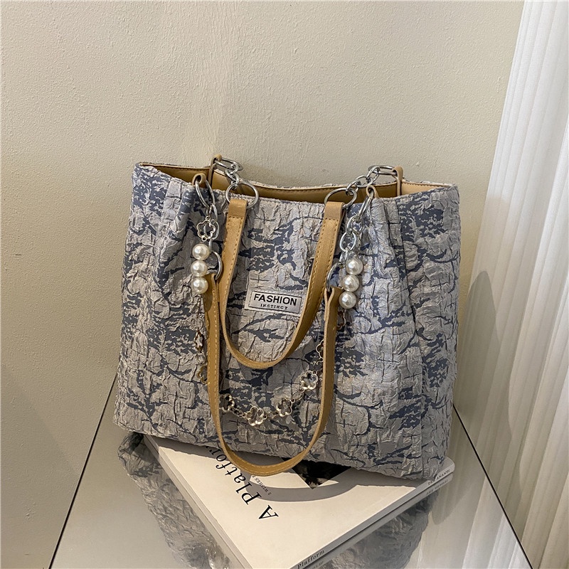 Túi tote Đeo Vai Vải canvas Thêu Họa Tiết Thời Trang Mùa Hè 2022 Có Sức Chứa Lớn Cho Nữ