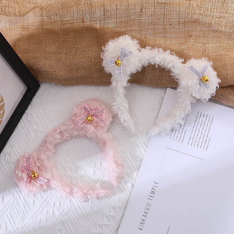 Cài tóc tai gấu có chuông lông xù dễ thương phong cách hàn quốc - Selenshop