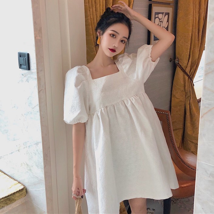 sẵn Đầm babydoll hở lưng hoa nổi chất đẹp chuẩn hàng Quảng Châu nhiều size J0022 / J0022F | BigBuy360 - bigbuy360.vn