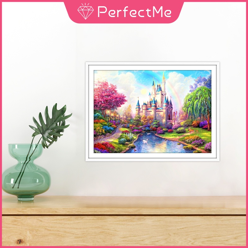 Bộ Tranh Đính Đá 5D Tự Làm Hình Cô Gái Mưa Rơi 40x30cm Trang Trí Nhà Cửa