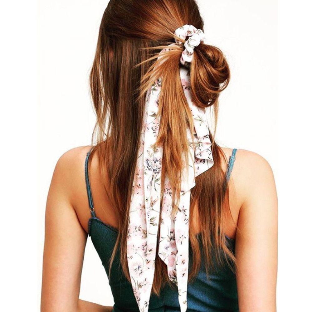 BEAUTY Dây Cột Tóc Ruy Băng Co Giãn Thắt Nơ Họa Tiết Chấm Bi Cho Nữ