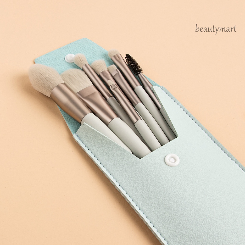 [Hàng mới về] Set 8 Cọ Trang Điểm Cán Gỗ Lông Mềm Tiện Lợi