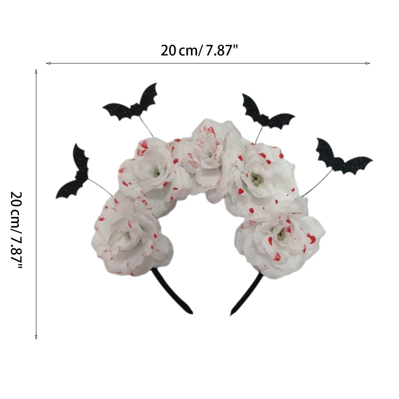 Băng Đô Cài Tóc Hình Dơi Hoa Máu Sáng Tạo Cho Phát Sóng Trực Tiếp Dịp Halloween