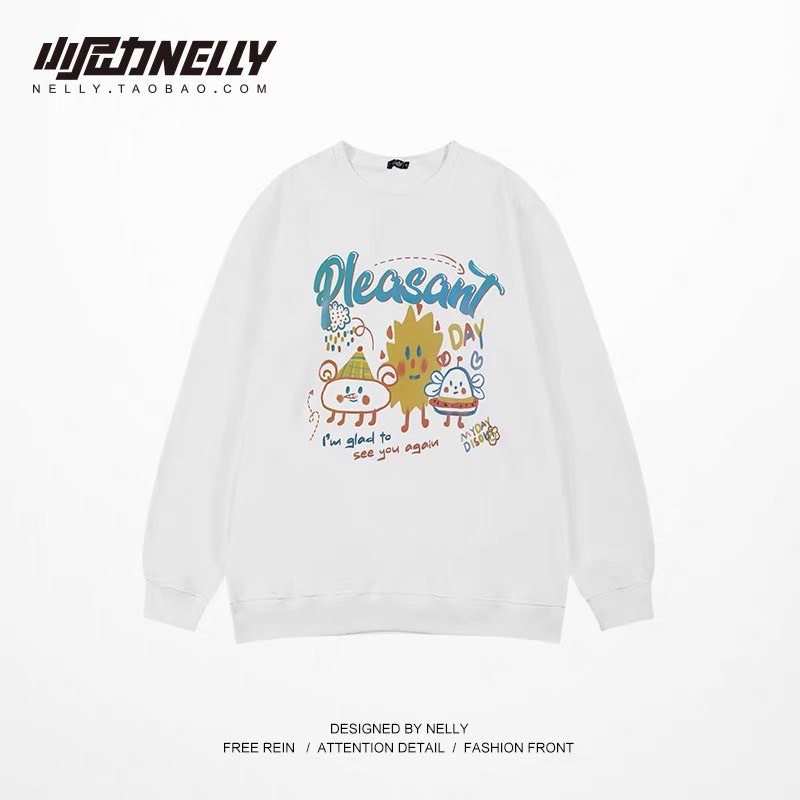 Áo sweater Nelly unisex nam nữ lót lông nelly35