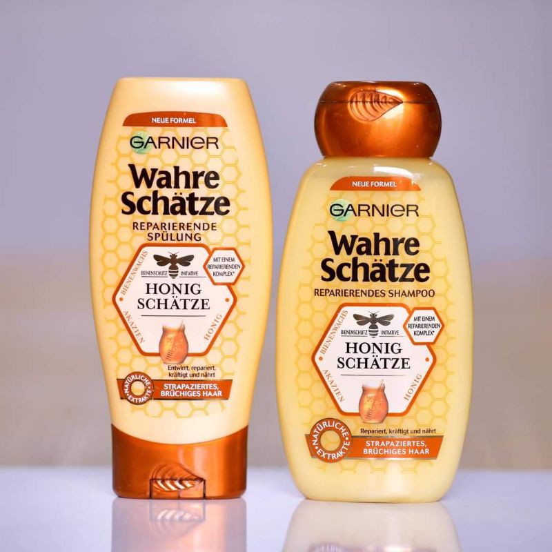 Hàng Đức Bộ dầu gội xả tinh chất mật ong – Garnier Wahre Schatze Gruner Honig Schatze