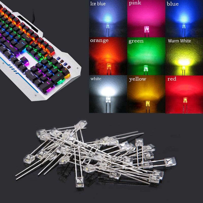 Set 30 Đèn Led Cầu Vồng 3mm Dành Cho Bàn Phím Cherry