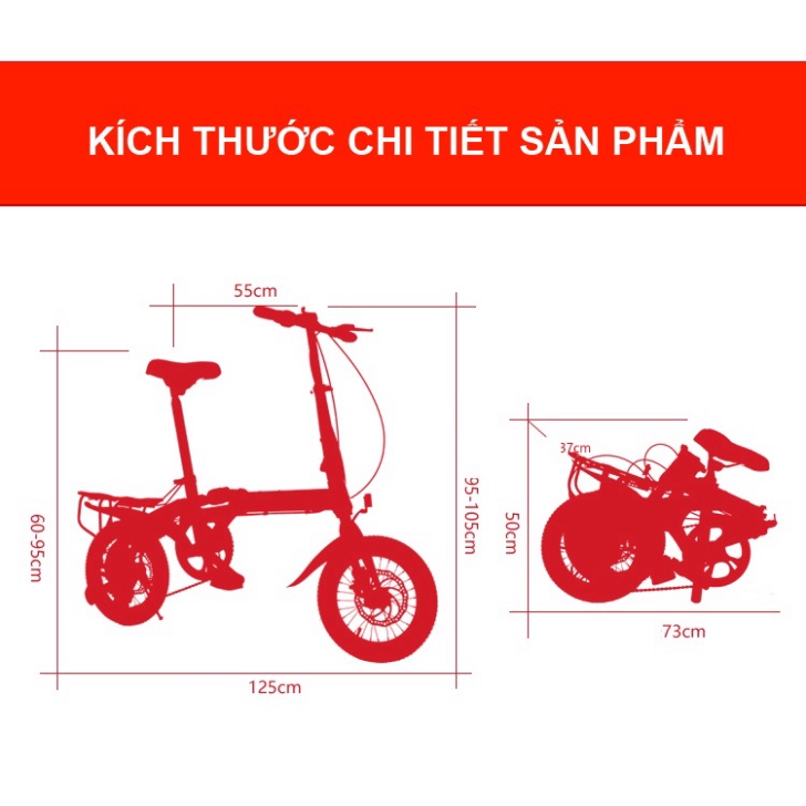 Xe đạp thể thao địa hình  mini trẻ em cao cấp gấp gọn điều chỉnh tốc độ vành đúc 20 inch X- Bik