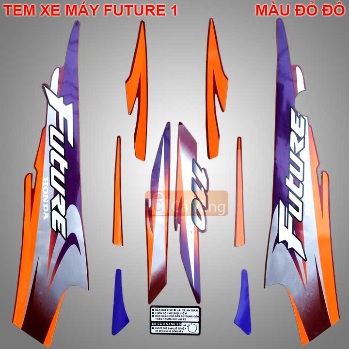Tem xe Future, Decal xe Future 1, dán dàn áo xe máy ĐỎ ĐÔ