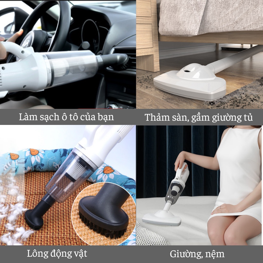 Máy Hút Bụi Cầm Tay Không Dây Gia Đình Đa Năng Osis Hút Bụi Giường, Thảm, Sofa, Hút Bụi Ô Tô, Hút Lông Chó Mèo