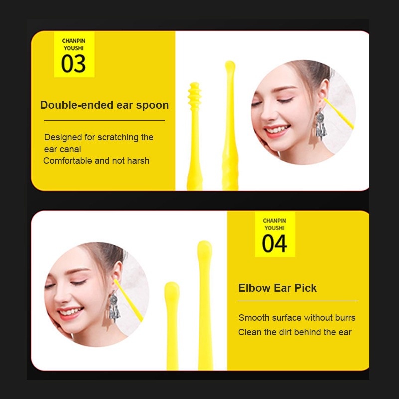 Set 7 Dụng Cụ Lấy Ráy Tai Bằng ABS Có Thể Tái Sử Dụng