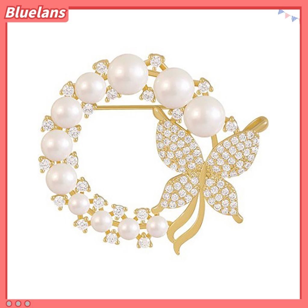 Ghim Cài Áo Hình Tròn Đính Ngọc Trai Giả Sang Trọng 48h