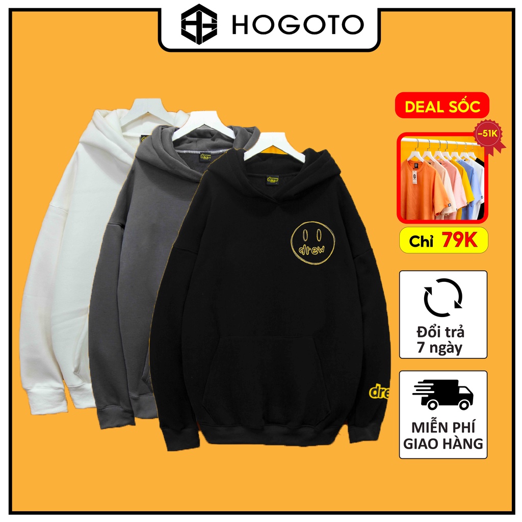 Áo nỉ Hoodie Drew mặt ngực Hogoto shop , Áo hoodie nỉ bông cotton unisex