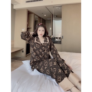 Pijama thiết kế tay dài quần dài lụa mango cao cấp loại 1