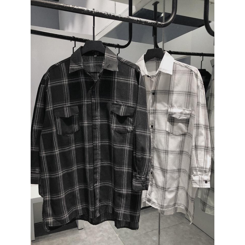 DUNEA Áo Somi CARO DÁNG DÀI FLANEL Unisex