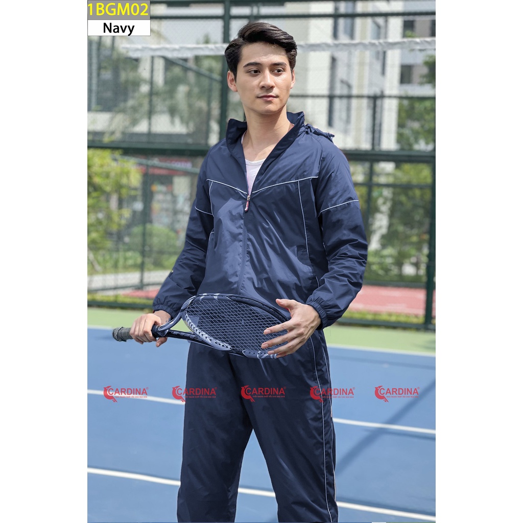 [HÀNG CHÍNH HÃNG] Bộ quần áo gió nam Cardina 2 lớp dáng thể thao