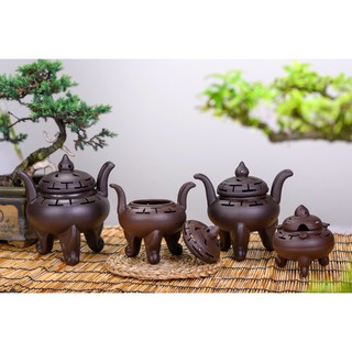 Lư Xông Trầm Gốm Sứ đốt bồ kết Bát Tràng