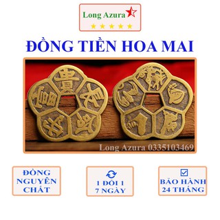 Đồng tiền hoa mai, kim tiền, tài lộc, thịnh vượng, đồng, 5.3cm