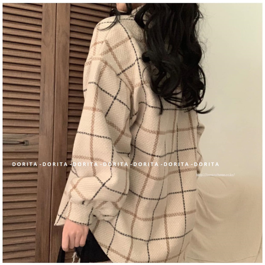 [Ảnh thật/Video] Áo sơ mi nhung tăm khoác ullzang, Áo sơ mi nhung tăm Hàn Quốc- Dorita Boutique | BigBuy360 - bigbuy360.vn