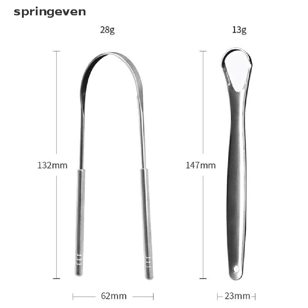 Set 2 Dụng Cụ Cạo Lưỡi Bằng Thép Không Gỉ Vệ Sinh Chăm Sóc Răng Miệng