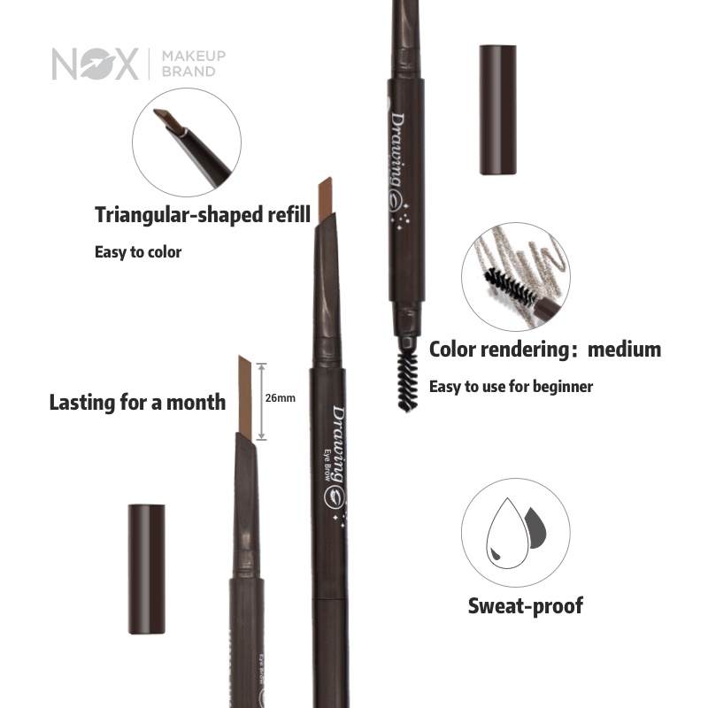 Chì kẻ lông mày NOX thiết kế hai đầu có cọ lâu trôi chống mồ hôi 0.3g | BigBuy360 - bigbuy360.vn