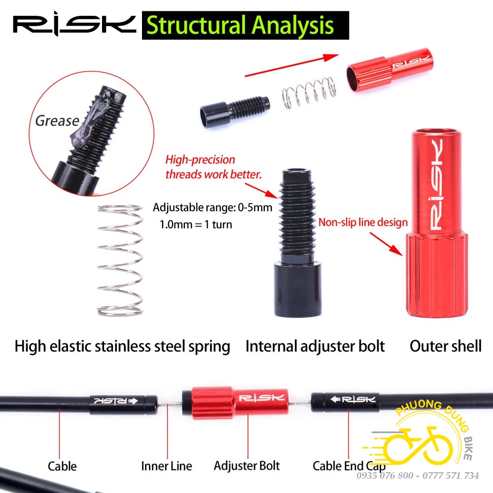 Đầu nối phanh xe đạp có điều chỉnh RISK - 1 Chiếc