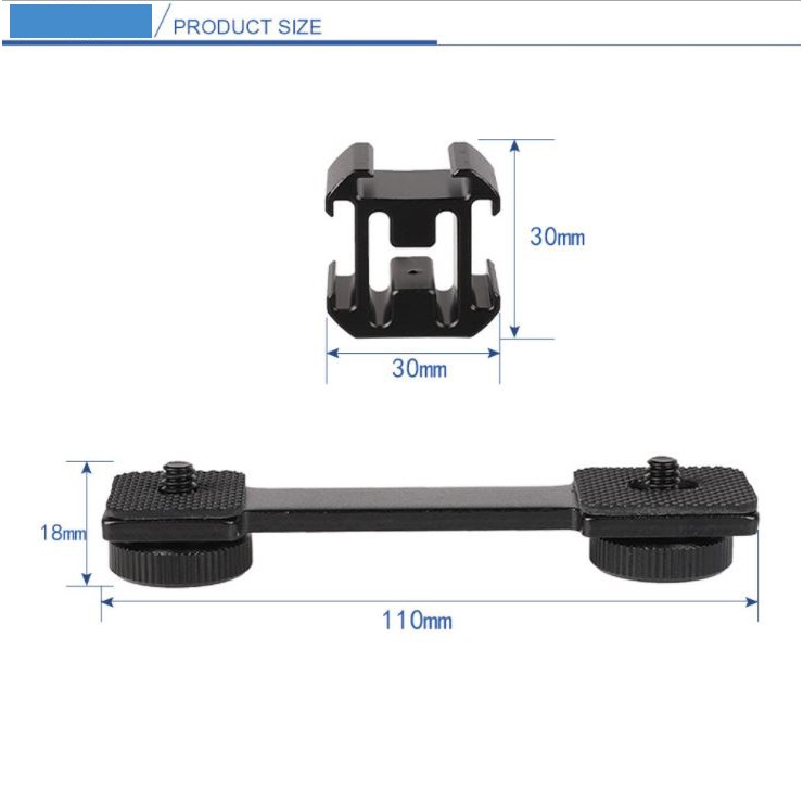 Giá đỡ phụ kiện mở rộng đa năng 3 cold shoe mount