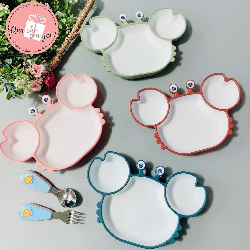 Khay ăn dặm cua silicon cho bé
