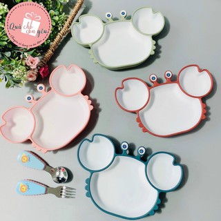 Khay ăn dặm cua silicon cho bé
