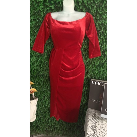 Thanh lý đầm body nhung tiệc đep dưới 55kg có mút new