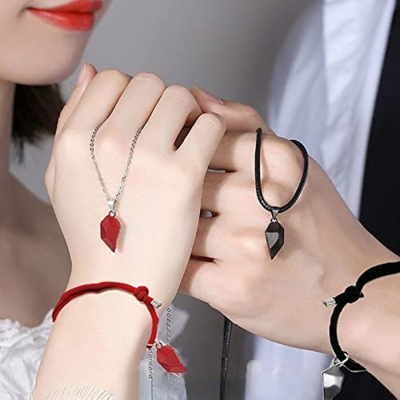 Vòng Tay Cặp Đôi Bằng Đá Từ Tính / Có Thể Điều Chỉnh Phù Hợp Làm Quà Valentine / Lãng Mạn Thời Trang