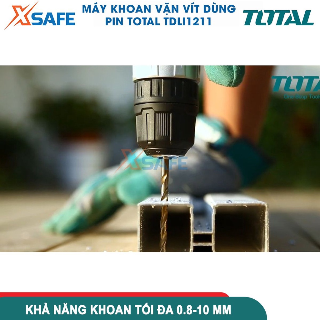 Máy khoan vặn vít dùng pin Total TDLI1211 máy khoan cầm tay 12V tốc độ không tải 0-600/min