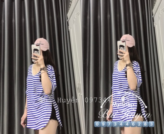 Áo xẻ tà cổ tim cotton lạnh | BigBuy360 - bigbuy360.vn