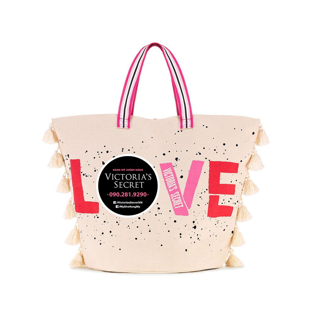 Túi tote Summer Love với hoạ tiết cá tính, KT: 55x40x26cm