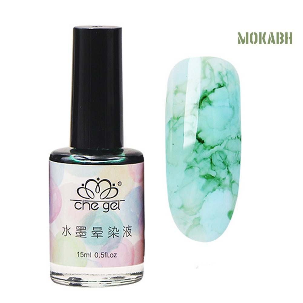 Lọ Sơn Móng Tay 15ml Họa Tiết Cẩm Thạch Màu Sắc Gradient Không Nhòe