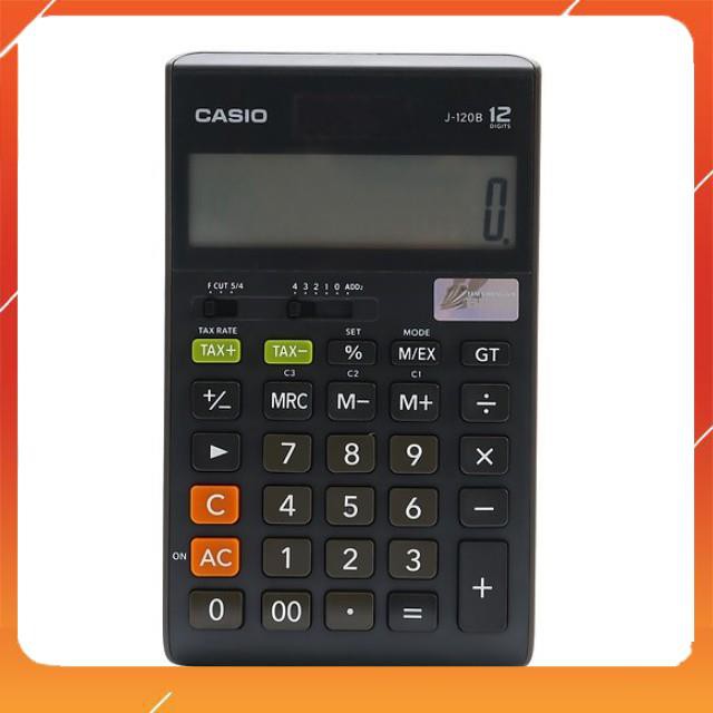 Máy Tính Văn Phòng CASIO J-120B (Chính Hãng) Bitex -Màn Hình Cực Lớn, Nguồn Hai Chiều (Mặt trời + Pin) , Có  Bộ Nhớ Đ ệm