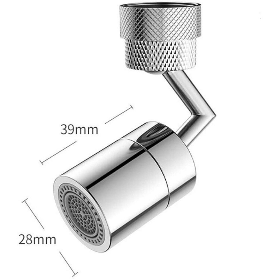 Đầu nối vòi nước tăng áp xoay 720 độ lắp vòi nước chậu rửa bát chén lavabo với 2 chế độ nước chảy