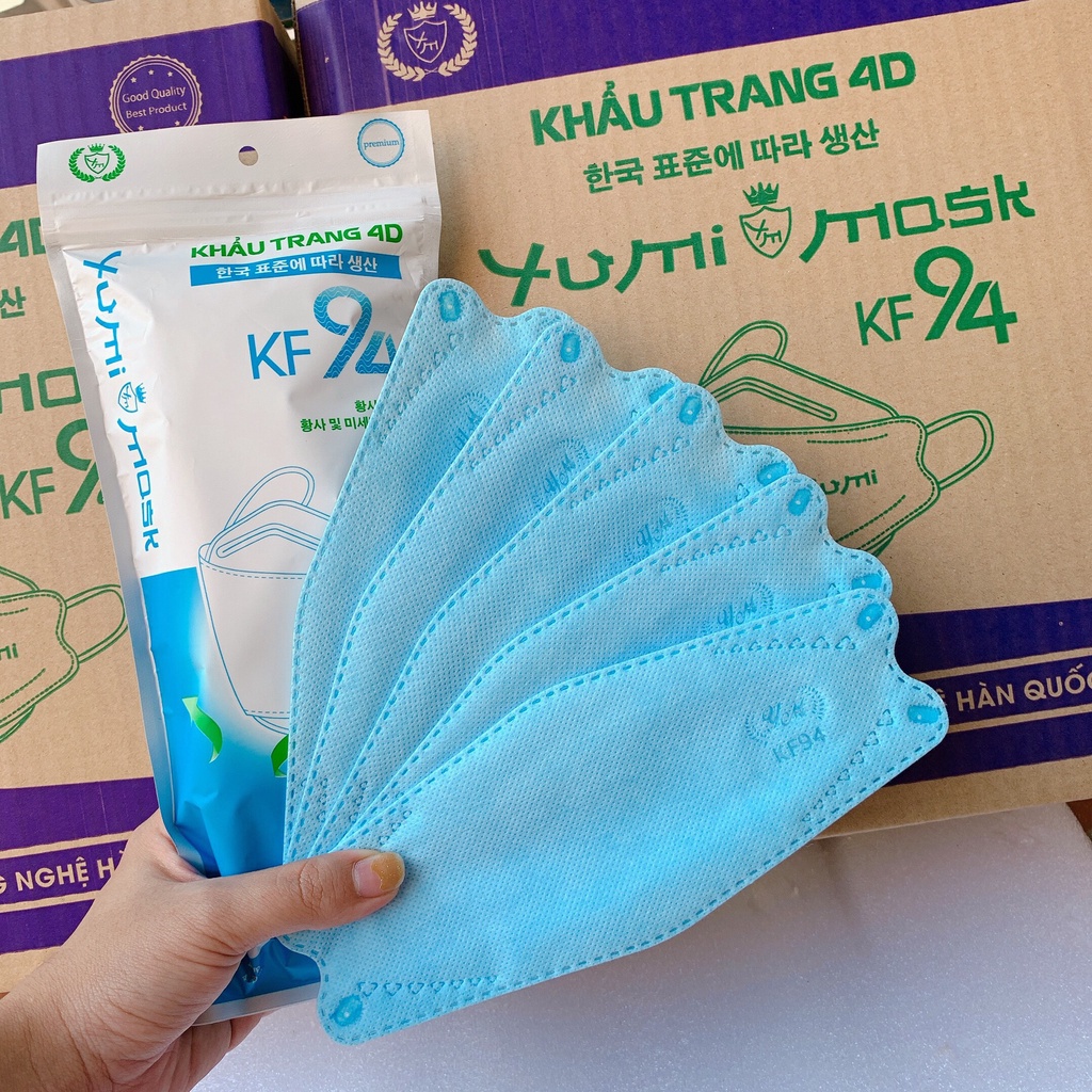 Sét 10 Khẩu trang kf94 Yumi Mask kháng khuẩn,chống bụi mịn, không mùi chính hãng ROSE196 (D22)