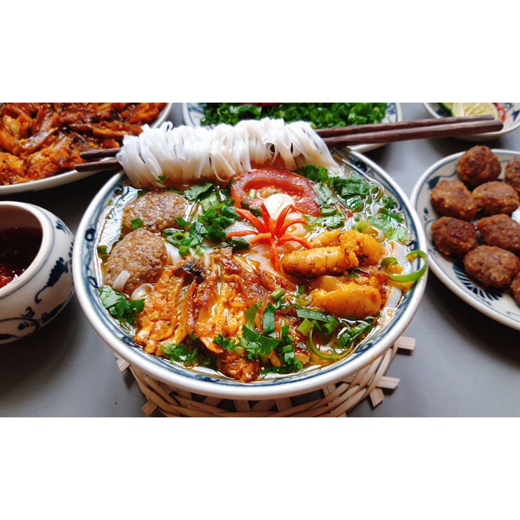 Bánh Đa  Quỳnh Côi -Mỳ Gạo Dặc Sản Thái Bình Sợi Nhỏ Túi 500g- 1kg