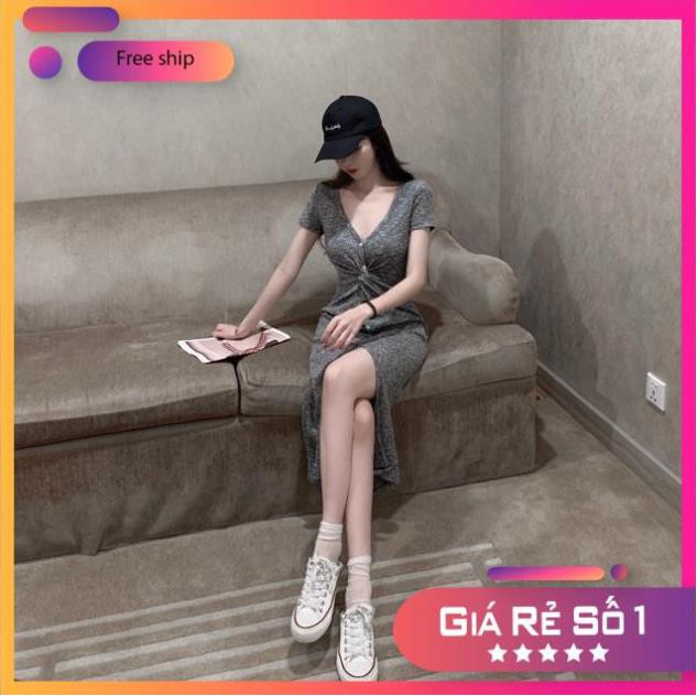 ĐẦM VÁY NỮ ULZZANG 2020 Váy xoắn eo nữ màu muối tiêu | BigBuy360 - bigbuy360.vn
