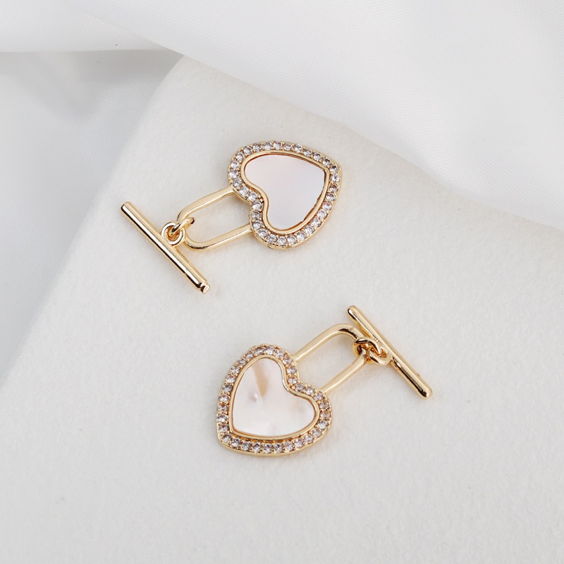 Mặt Dây Chuyền / Vòng Đeo Tay / Vòng Đeo Tay Bằng Đồng Mạ Vàng 14K Có Khóa Cài Trái Tim / Cá Chép Khảm Đá Zircon Màu Vàng