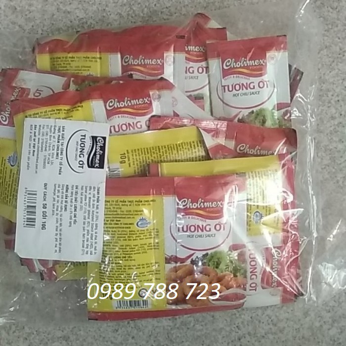 50 GÓI TƯƠNG ỚT, TƯƠNG CÀ CHOLIMEX GÓI 10G