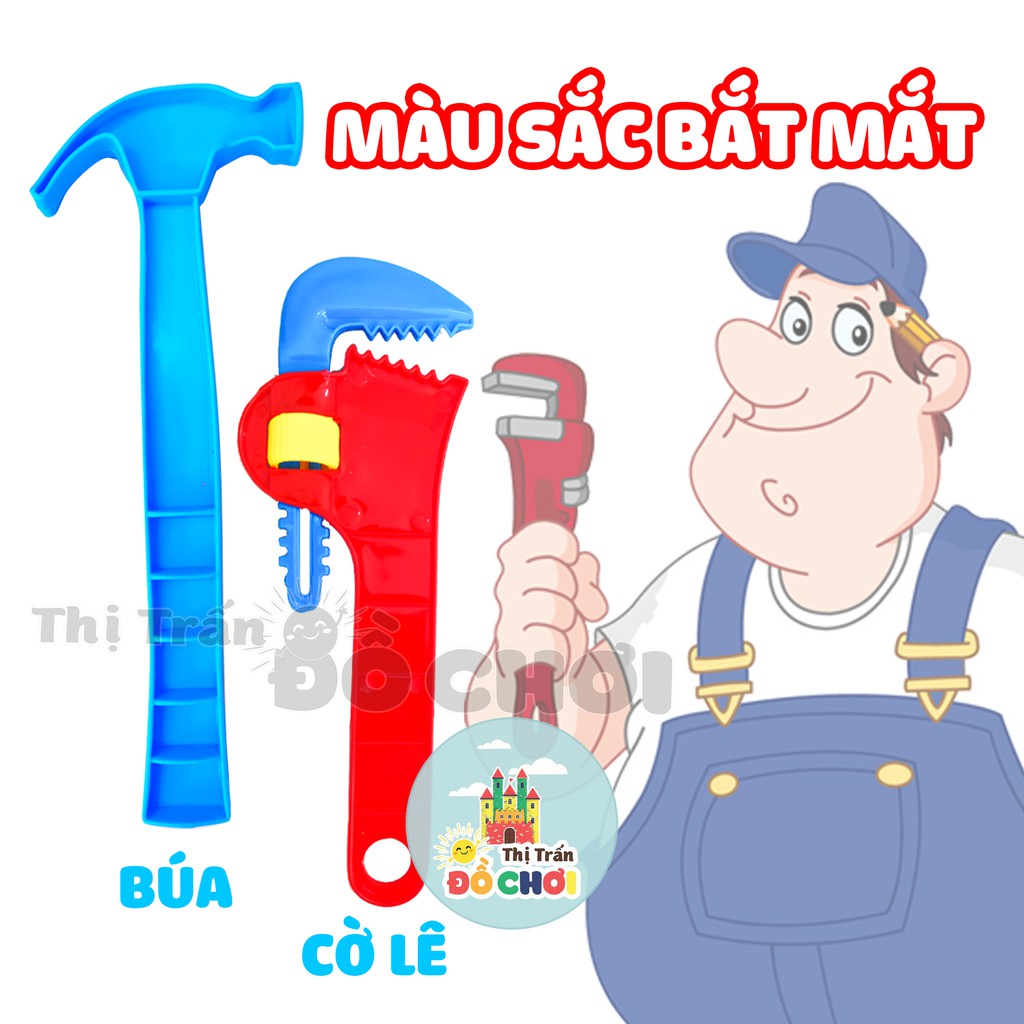 Bộ dụng cụ sửa chữa đồ chơi nhiều chi tiết bằng nhựa cho bé nhập vai kỹ sư hàng Việt Nam HT78 - Thị trấn đồ chơi
