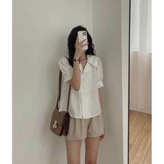 áo cổ vest 2 hàng cúc Audrey 6931