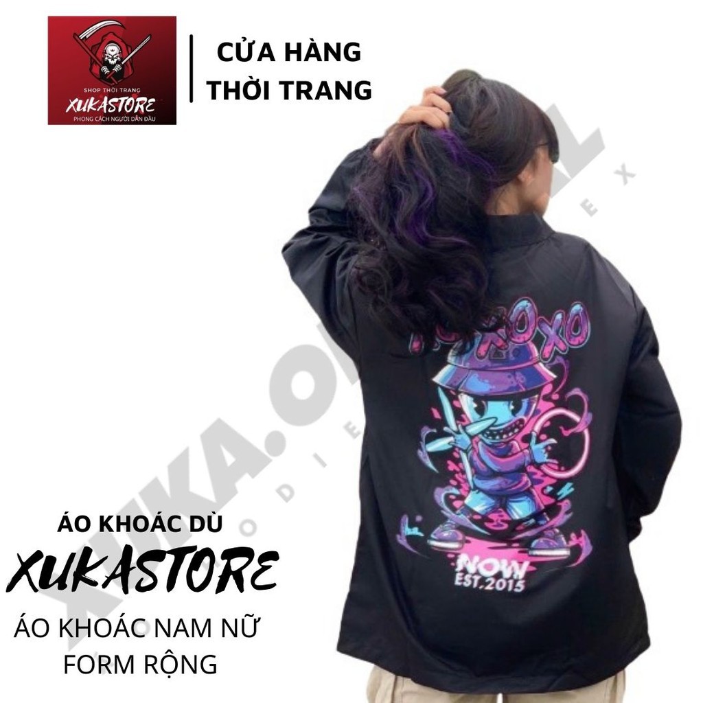 Áo Khoác Dù Nam Nữ cà cặp đôi Chống Nắng XUKA SHOP Có 2 Màu, Ulzzang Unisex in hình XOXO Form Rộng Jacket  ྇