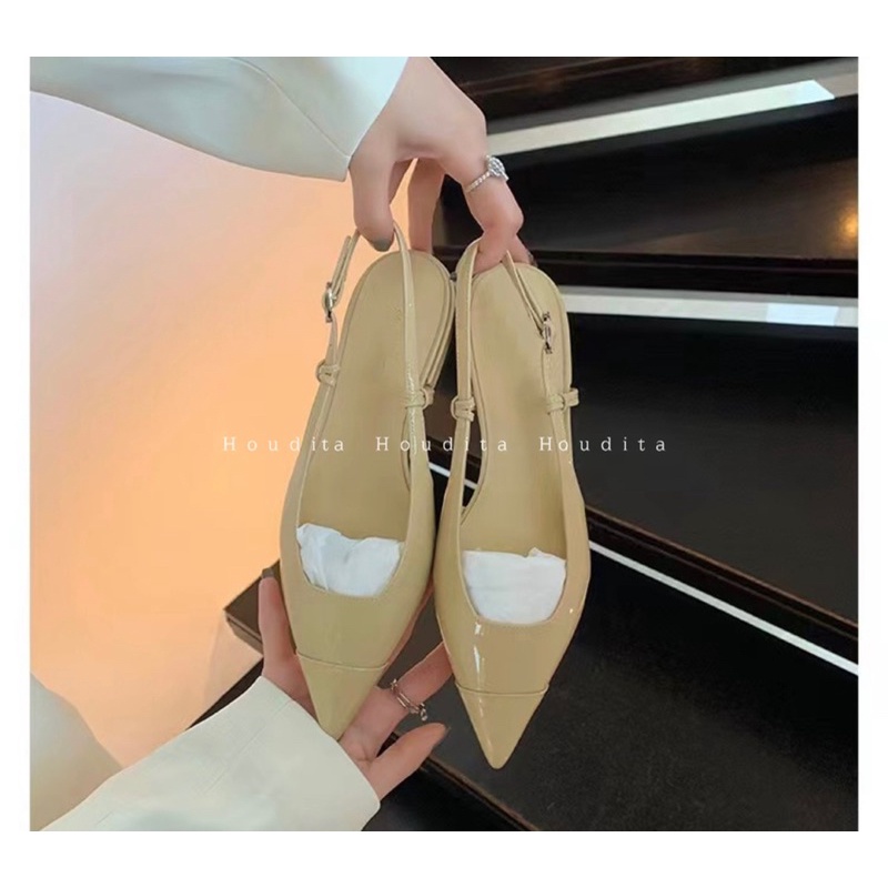 Giày sandal nữ đế thấp mũi nhọn tiên dụng thời trang sang trọng - HOUDITA - SGMN004