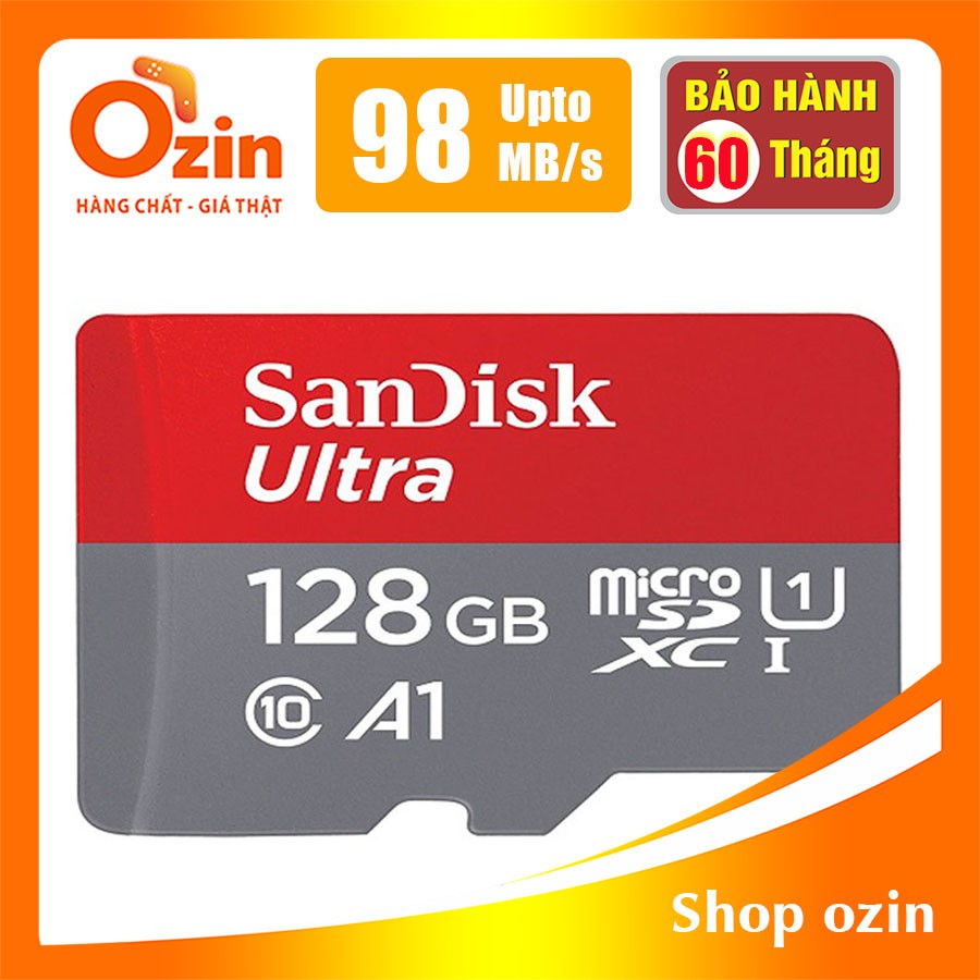 [RẺ VÔ ĐỊCH] Thẻ nhớ micro SD sandisk Ultra A1 128GB 64GB 32GB 16GB 100Mb/s