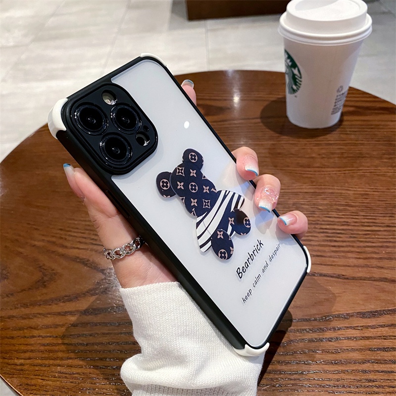 Ốp Điện Thoại Cứng Trong Suốt Có Túi Khí Chống Sốc Hình Gấu Hoạt Hình Cho iPhone 11 12 13 Pro Max X XR Xs Max 7 8+ se 2020 se 2022