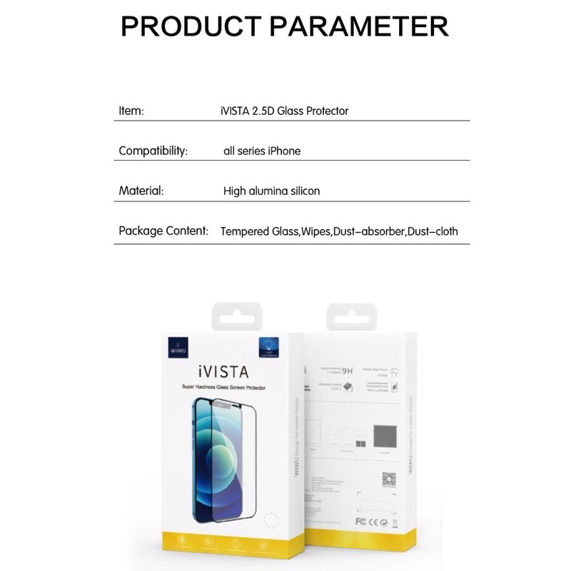 Kính cường lực Full màn WIWU cho iPhone 13, 13 Pro Max, 12, 12 Pro Max, 11 Pro Max , Xs Max, X, XR siêu bền cảm ứng mượt