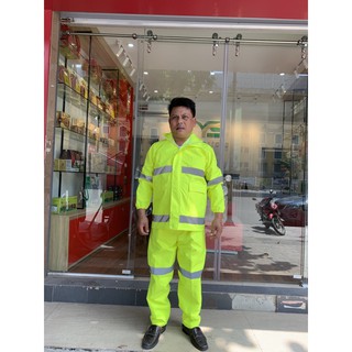 Áo mưa phản quang đi đêm dành cho công nhân hoặc cảnh sát giao thông